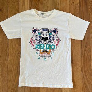 kenzo paris - tiger print - t shirt in white - size M